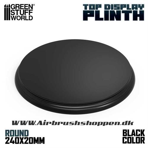 Round Top Display Plinth 24cm 18mm Black GSW